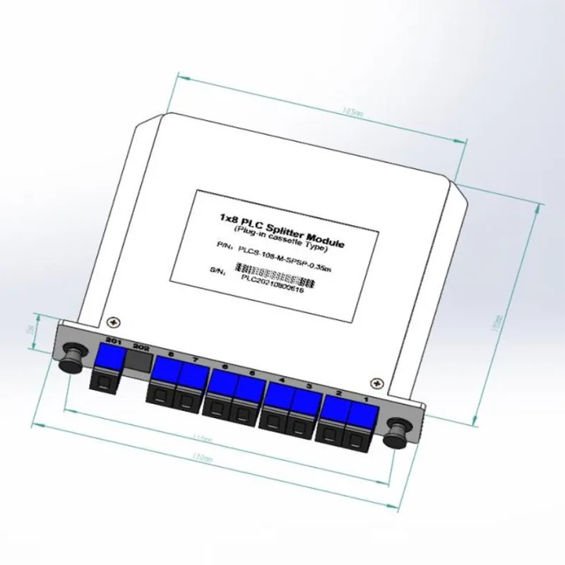1*4 1*8 PLC убудова раздзяляльнік касеты