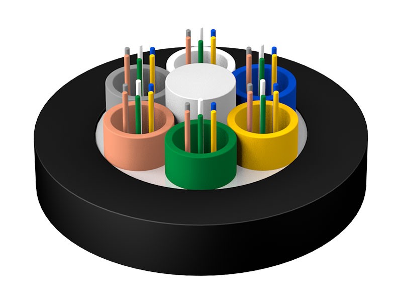 Шматжыльны шматжыльны неметалічны небраніраваны вогнеахоўны аптычны кабель з неметалічным армаваным стрыжнем са свабоднай абалонкай GYFTZY