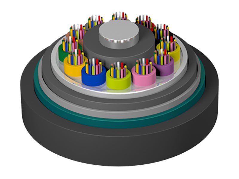 Вогнеахоўны валаконна-аптычны кабель з вогнеахоўным браніраваным стрыжнем са свабоднай трубкай GYTZA53